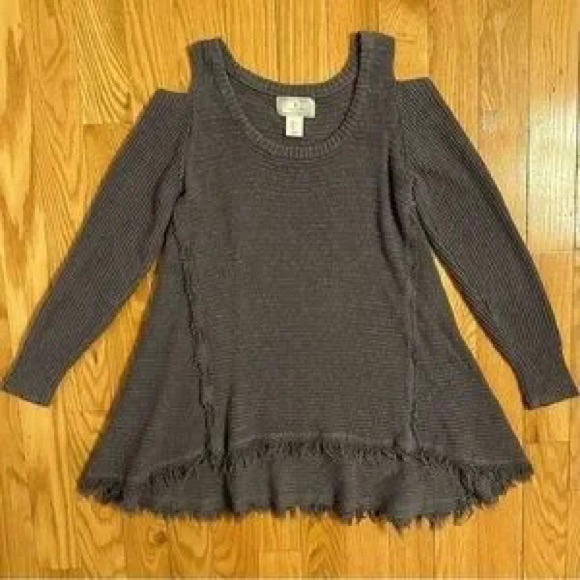 Off-The-Shoulder Gray Sweater